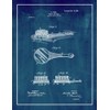 Hair Brush Patent Print Midnight Blue with Border (5" x
