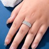 Newshe Jewellery Moissanite Wide Womens Wedding Bands 925 Sterling Silver