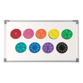 Learning Resources Double-Sided Magnetic Demonstration Rainbow Fraction Foam Circles, Ages 6+, 51 Pieces, Classroom Maths Resources
