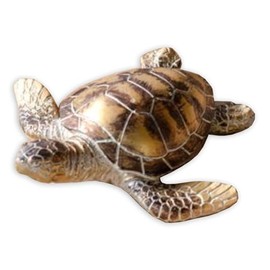 100 North PD Home & Garden Coastal Marine Décor for Home Office Beach Themed Displays 4 Inch Resin Tabletop Desk Sculpture Figurine Gold and Brown Sea Turtle