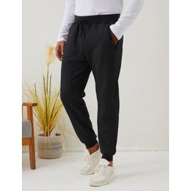 Gihuo Men Sweatpants Sherpa Fleece Lined Sweatpants Winter Thermal Active Outdoor Sports Track Jogger Pants(02 Black, X-Large)