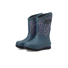 Bogs Neo Classic Metallic Leopard (Toddler/Little Big Kid) Rain Boot, Misty Gray 1, 5 US Unisex