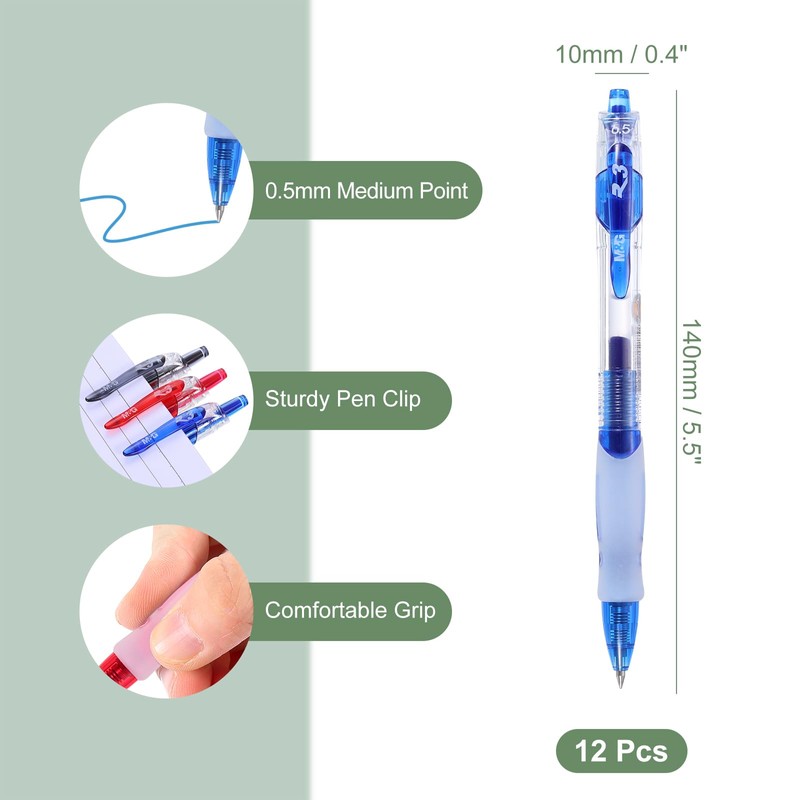 M&G Gel Pen Medium Point 0.5mm, 12 Pack Quick Dry