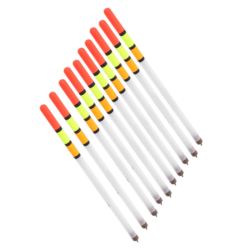 10 pcs Durable Plastic Fishing Floats Bobber Stick Tube Multi
