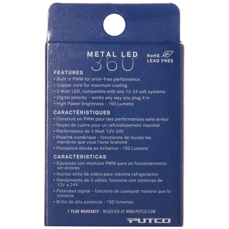 Putco 340194G-360 Metal LED Bulb, 1 Pack
