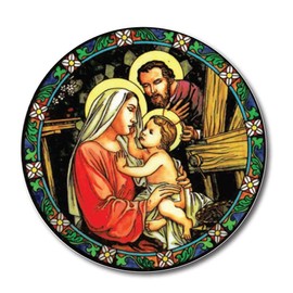 Holy Family suncatcher stained glass window sticker reusable 6 inch sun catcher