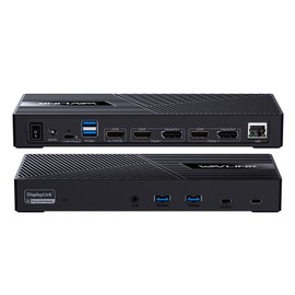 WAVLINK USB C Triple Monitor Docking Station 13-in-1 Displaylink Dock with 100W Charging for Mac, Windows, Chrome, 3 HDMI+2DP, Gigabit Ethernet, USB-C, 4 USB-A 10Gbps, Audio, Driver Required