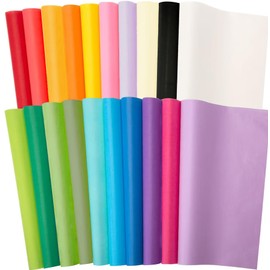80 Sheets of Tissue Paper, 20 Colours, Colourful Paper, 50 x 70 cm, Craft Paper, Transparent Gift Wrapping Paper, for Creating Pompoms, Paper Flowers, Wedding, Birthday, Christmas Gift Decoration