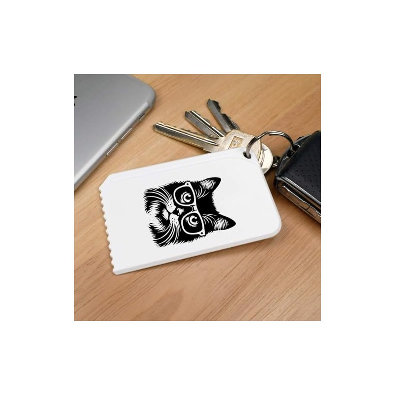 Azeeda 'Cat Wearing Glasses' Plastic Ice Scraper (IC00042389)