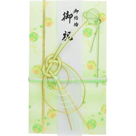 Iyo Yui Center V094-04 Gold Seal Wedding Celebration Marriage Marriage Ceremony Bag, Green, 7.3 x 4.1 inches (18.5 x 10.5 cm)