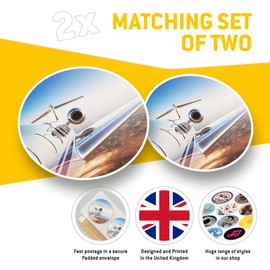 Vinyl Stickers (Set of 2) 10cm - Private Jet Airplane Plane Decals for Laptops,Tablets,Luggage,Scrap Booking,Fridges, 21816