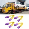 4pcs Recovery Alloy Wheel Securing Link Straps Trailer Transporter Yellow/Purple