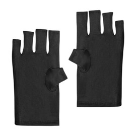 1 Pairs Anti UV Gloves Hand UV Protection Fingerless Gloves Professional UV Shield Glove Protection Gloves UPF 50+ Anti UV Fingerless Protect Hands for Manicures, Driving Car(COLOR:black)