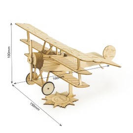 3D Wooden Airplane DIY Fokker-Dr1 Model Plane Kit, Laser Cut Balsa Model Airplane Kits to Build for Adults, WW1 Wood Aircraft Model Kit for Men Festival Birthday Gift (Cardboard box)