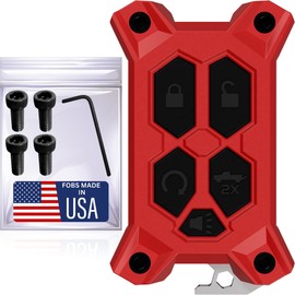 Chevy Key Fob Cover - for GMC Key Fob Cover - Silverado Sierra Accessories - Built in Bottle Opener - Fits 2019-2022 Check Fitment Guide - Custom Colors (Red, Black Screws)