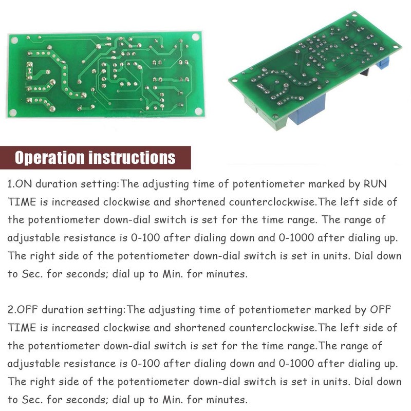 Comidox 1PCS Infinite Cycle Delay Timing Timer Relay Switch Turn