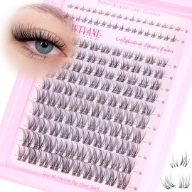 Natural Lash Clusters Wispy Eyelash Clusters DIY Lash Extension with 5-6mm Bottom Lashes 8-16mm Venus Individual Lashes Invisible Band Lash Cluster Eyelash Extensions for Natural Look by Wtvane