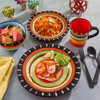Gibson Elite Feliz Mesa 16-Piece Hand Painted Dinnerware Set, Service