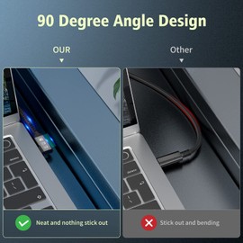 Angusplay USB C Thunderbolt 4 Extension Cable 40Gbps, Right Angle Male to Famale Extender Cord 90 Degree, 8K Display/PD 100W, Compatible with Thunderbolt 3/USB 4/3/Mac MacBook Pro/SSD eGPU 2.6ft