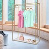 kunghei Retail Display Gold Clothing Racks with Shelves, Boutiques Garment