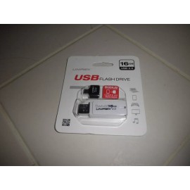 UNIREX 16GB USB 2.0 Swivel/Swing Flash Drive With Micro USB-C Adapter