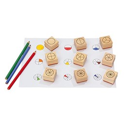 Vinco Vinco87595 Round Fraction Stamp, Multi-Color