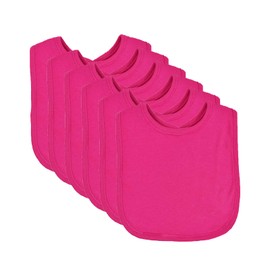 Royal Icon Baby Bibs 0-6 Months & 6-12 Months 100% Organic Cotton Hook and Loop Baby Feeding Bibs - Soft and Absorbent Baby Bib - Adorable baby weaning bib For Toddler Boys and Girls (6 x Fuchsia)