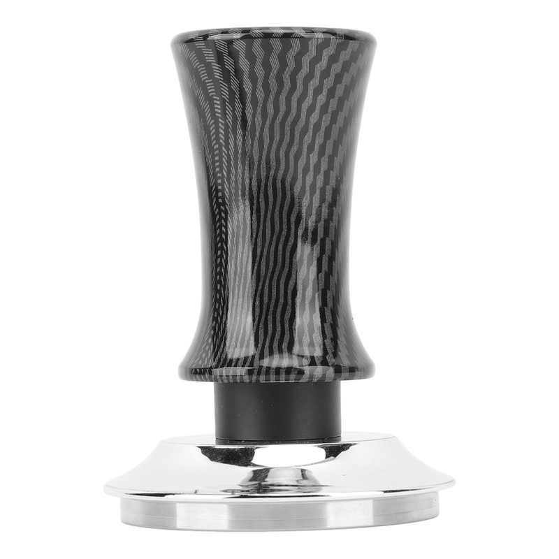 Coffee Hand Tamper 53mm Stainless Steel Balanced Base Carbon Fiber