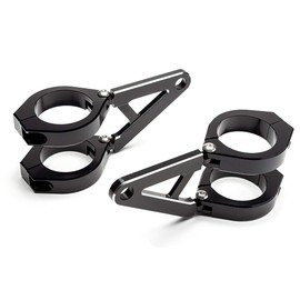 Motorcycle Headlight Holder with Short Arms for Custom Project Motorcycle - Black, 44-45 mm