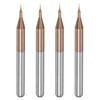 sourcing map 4 Piece End Mill CNC Cutter Titanium Coated