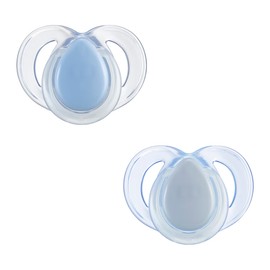Tommee Tippee Nighttime soother, 6-18 months, 2 pack of glow in the dark soothers with reusable steriliser pod, Assorted Colours