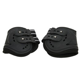 Horse Hind Leg Boots Breathable Impact Resistant Adjustable Prevent Slip Lightweight Horse Fetlock Guard Black M