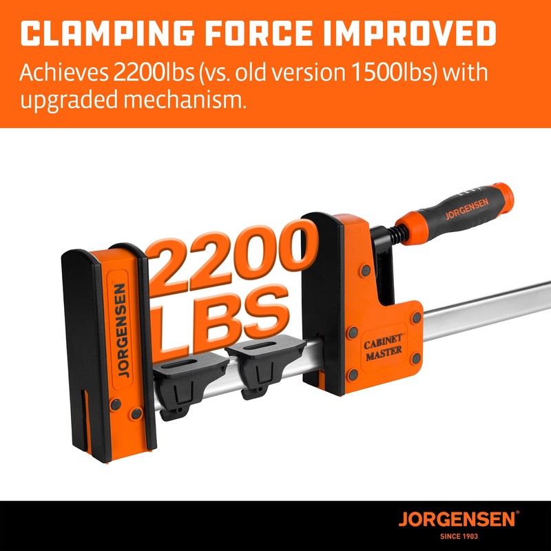 JORGENSEN 24-Inch Parallel Bar Clamp, Heavy-Duty Cabinet Master Clamp for