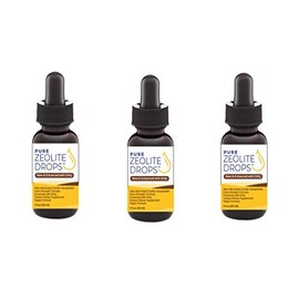 Pure Zeolite Drops 3 Pack Fulvic and Humic Acid Immune Gut Support Easy to Take 100% Bioavailable Pure Liquid Zeolite Suspension Enhanced with DHQ, Natural Immune System Modulator