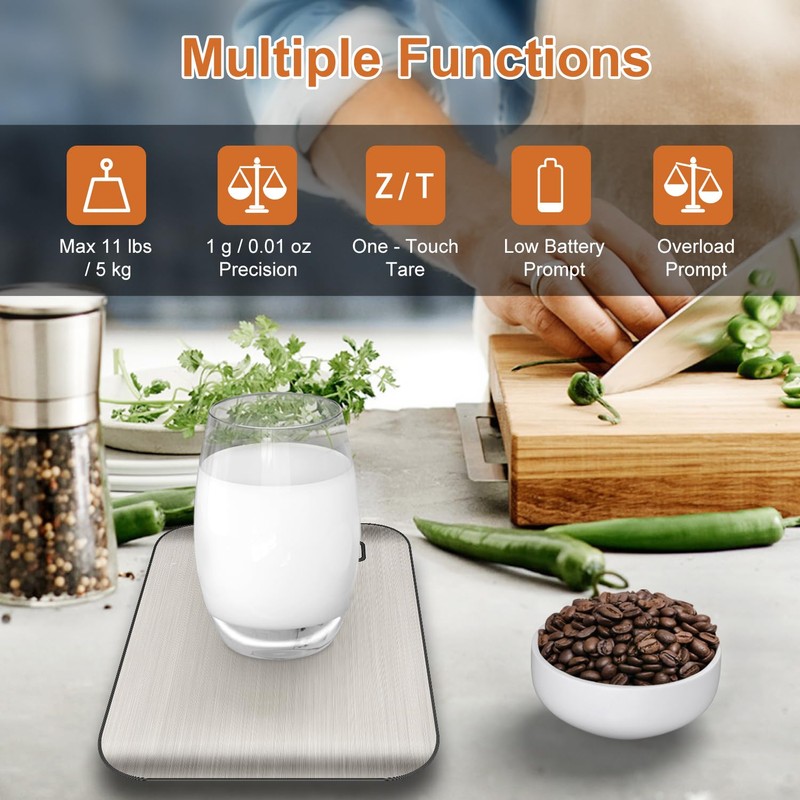 CROWNFUL Food Scale, 11 lb Digital Kitchen Scales with Built-in