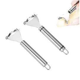 2Pcs Corn Peelers - Stainless Steel Corn Peeler,Corn on The cob Remover Tool, Y Shape Corn Peelers Stripper Kernel Cutter Simple Kitchen Thresher Tools