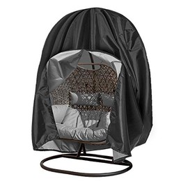 Tocawe Hanging Chair Cover, Waterproof Egg Chair Cover with Drawstring/Zipper for Patio Garden Swing Chair/Hanging Chair/Rocking ChairâBlack (200 * 230CM)
