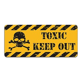 Print Crafted - Toxic: Keep Out - Vintage Metal Caution Sign | Bathroom, Bedroom, Office, Man Cave Door Decor