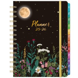 Planner 2025-2026 - Academic Planner 2025-2026, Jul. 2025 - Jun. 2026, 6.4" x 8.5", 2025-2026 Planner Weekly and Monthly with Tabs, Back Pocket + Thick Paper - Moonlight