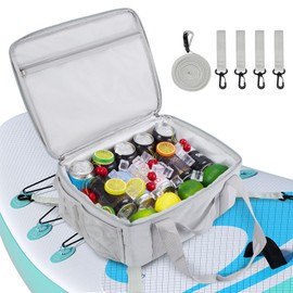 CAMULAND Paddle Board Cooler, 25L Blue Paddleboarding Accessories Waterproof Paddle Cooler Deck Bag with Top Mesh Pocket, Sup Bag Cooler for Paddle Board Kayak Cooler Bag