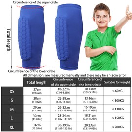LUKIUP Men's Football Shin Pads, XS/S/M/L Chienin Pads, Children, Adult Football, Breathable & Non-Slip Shin Pads, Football, Suitable for Adults and Children (Blue)