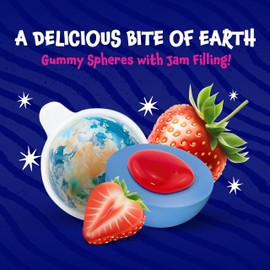Earth Planet Gummy Balls - 19 Ounce Jar (30 Count) - Strawberry Jelly Filled Gummies - Individually Wrapped Gummy Candy - Party Favors - Earth Gummies for Goodie Bags by Funtasty