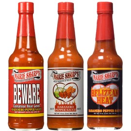 Marie Sharp's HOT HABANERO BEWARE COMATOSE and BELIZEAN HEAT Pepper Sauce 10oz