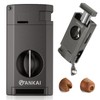 FANKAI Cigar Lighter with Cigar Cutter V Cut, Torch Lighter