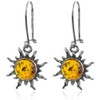 Amber Sterling Silver Romantic Sun Earrings
