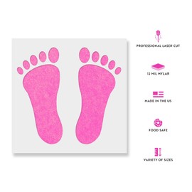 Family Footprint Stencil - Grandparents & Baby Feet, 5-Piece Set