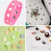 Yoogeer 200Pcs Round Plastic Buttons, DIY Shoe Charm Accessories (Black,