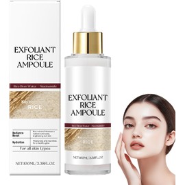 Ampolla exfoliante de arroz blanco y negro, solución exfoliante de arroz negro, ampolla hidratante de niacinamida, minimizador de poros facial,eliminador de piel muerta,hidratante e iluminador (White)