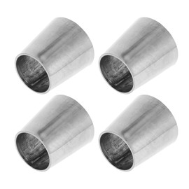 Motoforti Mandrel Exhaust Bend Elbow Concentric Reducer Car Exhaust Pipe Tubing Piping Adapter 1" OD to 1.25" OD 304 Stainless Steel Silver Tone 4 Pcs