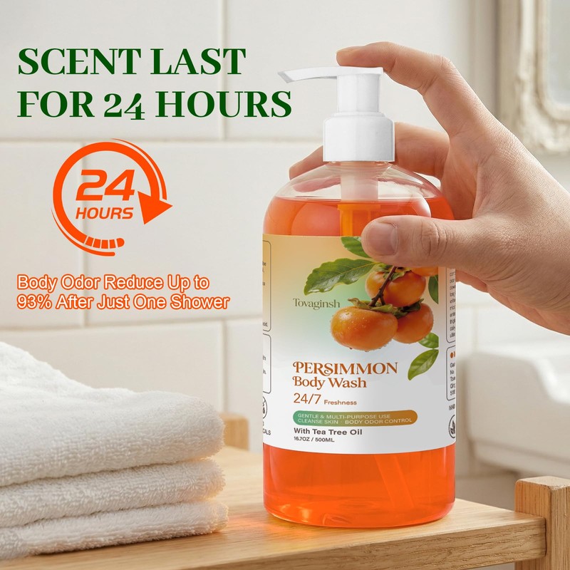 Persimmon Body Wash for Body Odor Control, Eliminate Old People
